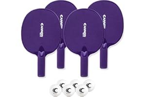 Cannon Sports Unbreakable Table Tennis Paddle Set - 4 Rackets with 6 Pack of 3-Star Table Tennis Balls – Portable Set for 4 Players