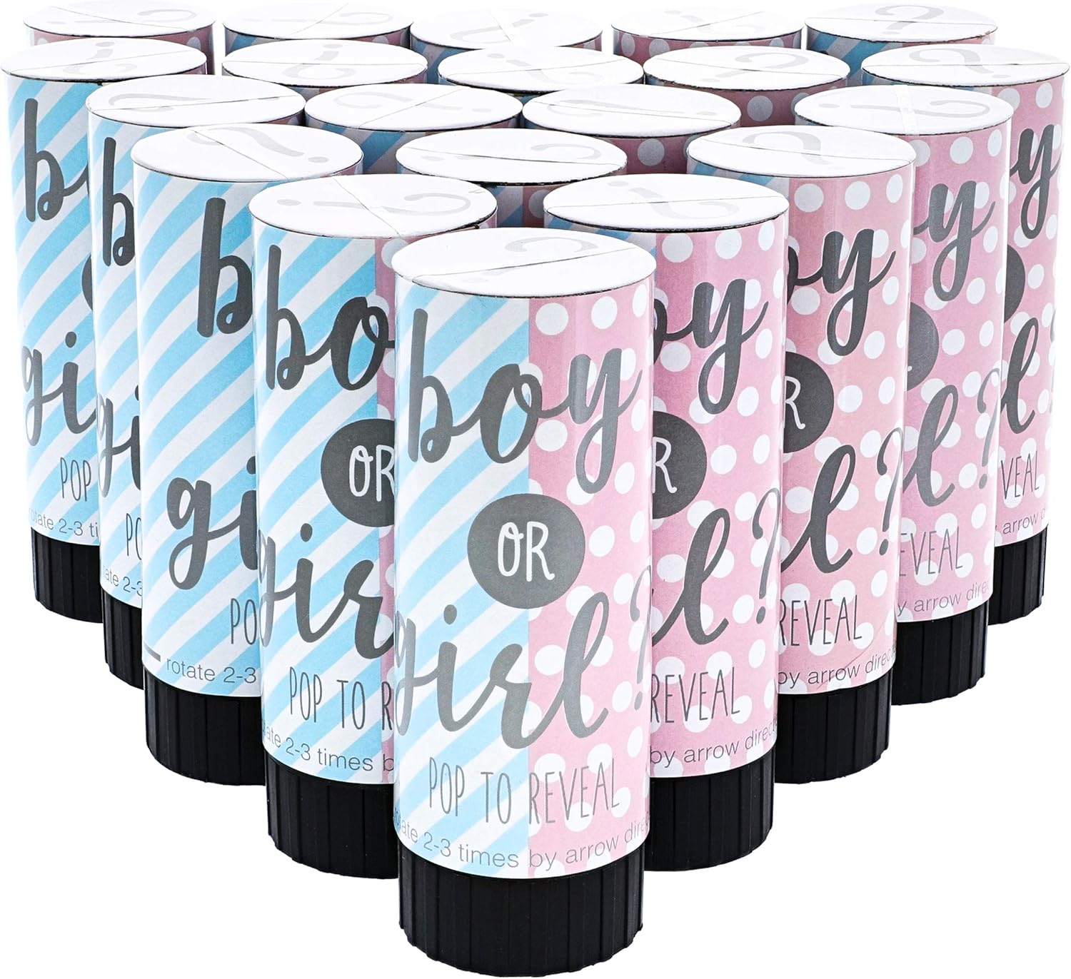 Baby Boy Gender Reveal Confetti Cannon 20Pack Mini Party Poppers