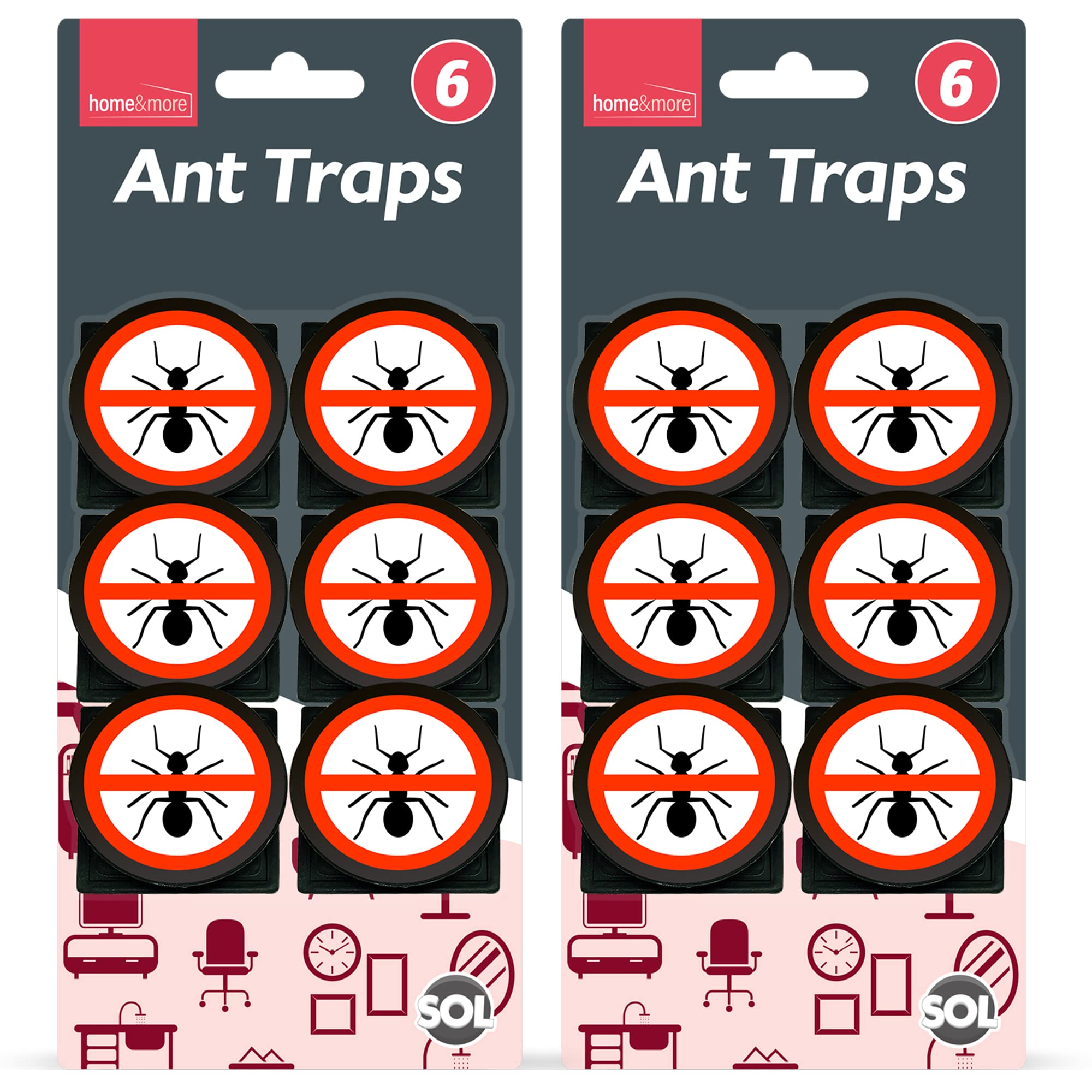 SOL 12pk Ant Traps, Bait Stations for UK Home Indoor and Outdoor Use, Attracts and Quickly Kills, Easy to Use and Dispose, Effective Killer for Pest Control, Ideal for Stopping Infestations