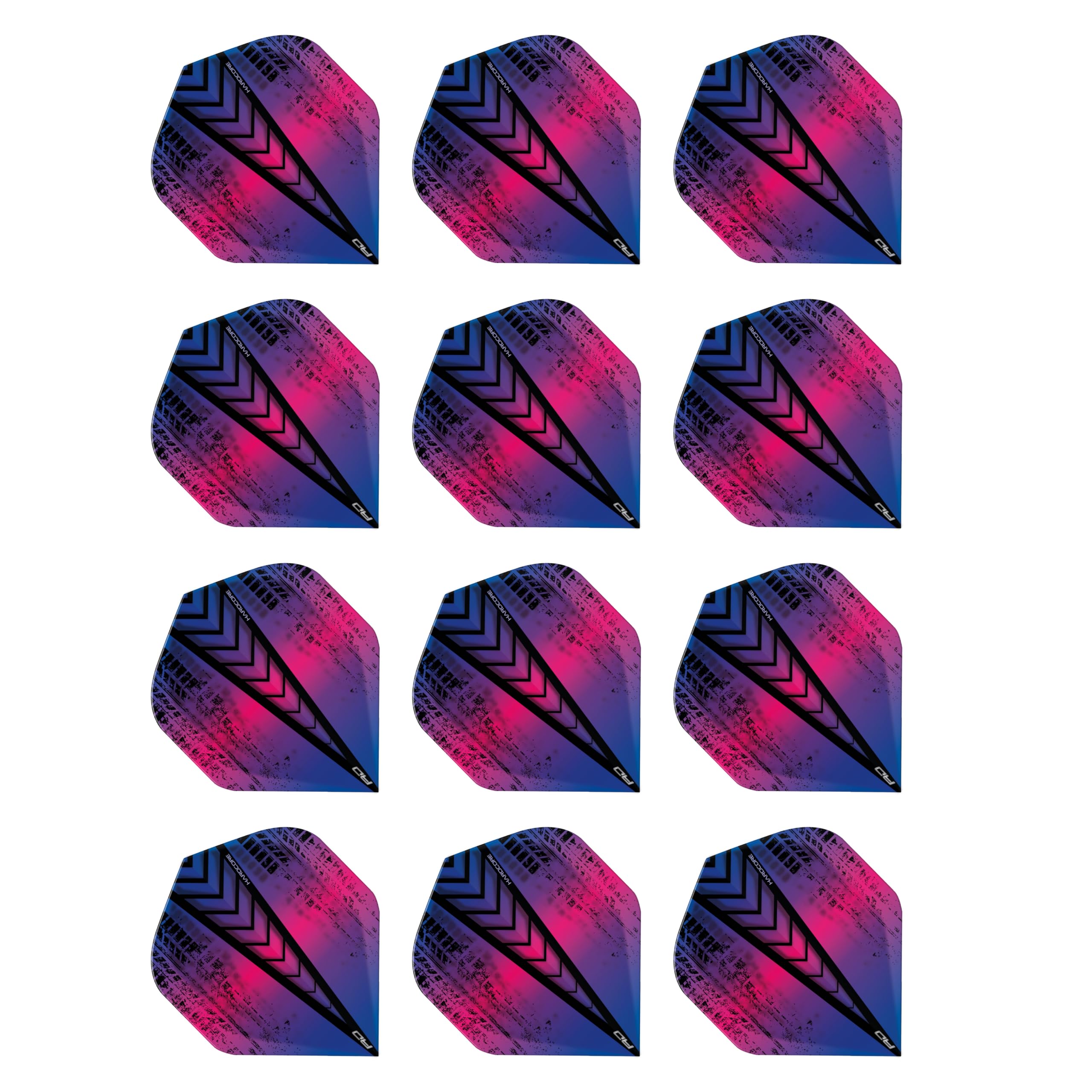 RED DRAGON Hardcore Radical Rainbow Extra Thick Standard Dart Flights - 4 sets Per Pack (12 Dart Flights in total)