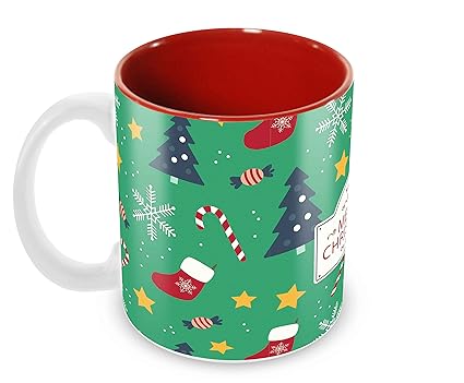 Tuelip Printed Best Wishes Gifts for Merry Christmas and New Year Tea and Coffee Ceramic Mug 350 ml