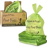 Pippa & Max Dog Poo Bags 300 Count Heavy-Duty Large 17x37 cm Easy-Tie