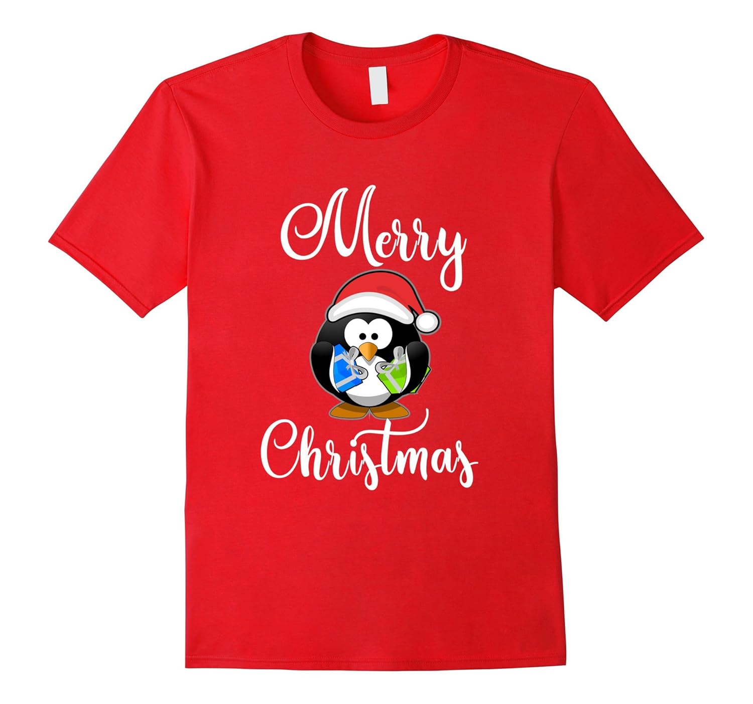 Merry Christmas Penguin T-shirt for Men Women Kids Cute Gift-Rose