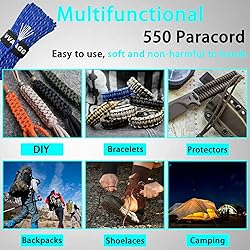 VVAAGG Reflective Paracord Rope 100FT, 7 Strand