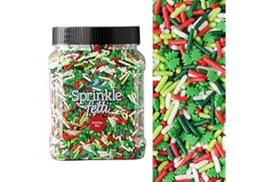 Sweets Indeed Bulk Christmas Sprinkles – 1.2 lb Bulk Jar | Holiday Red, Green & White Sprinkle Blend for Cookies, Cakes, Cupcakes & Bakeries