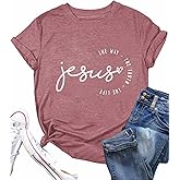 Christian Shirt for Women Jesus The Way The Truth The Life T-Shirt Bible Verse Inspirational Tee Tops