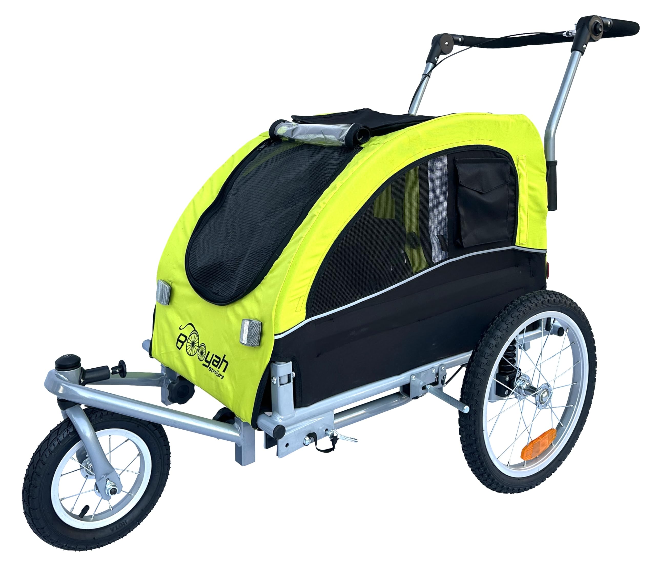 Photo 1 of Booyah Medium Dog Stroller & Pet Bike Trailer and with Suspension - Florescent Green1046897211