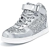 Wooowyet Glitter Shoes Kids High Top Sneakers for Boys Girls Gift Party Birthday Christmas Halloween