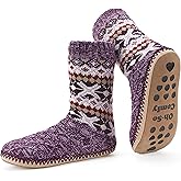 cosyone1997 Women’s Slipper Socks Warm Fuzzy Knit Soft Sole Socks with Gripper Soles for Indoor Winter Wear