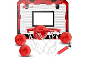 LNCOJOLM Indoor Basketball Hoop Set for Kids Adults, Pro Mini Basketball Hoop for Door Wall, Room Basketball Hoop Over The Door Outdoor Basketball Hoop with 4 Balls Toy Gift for Boy Girl