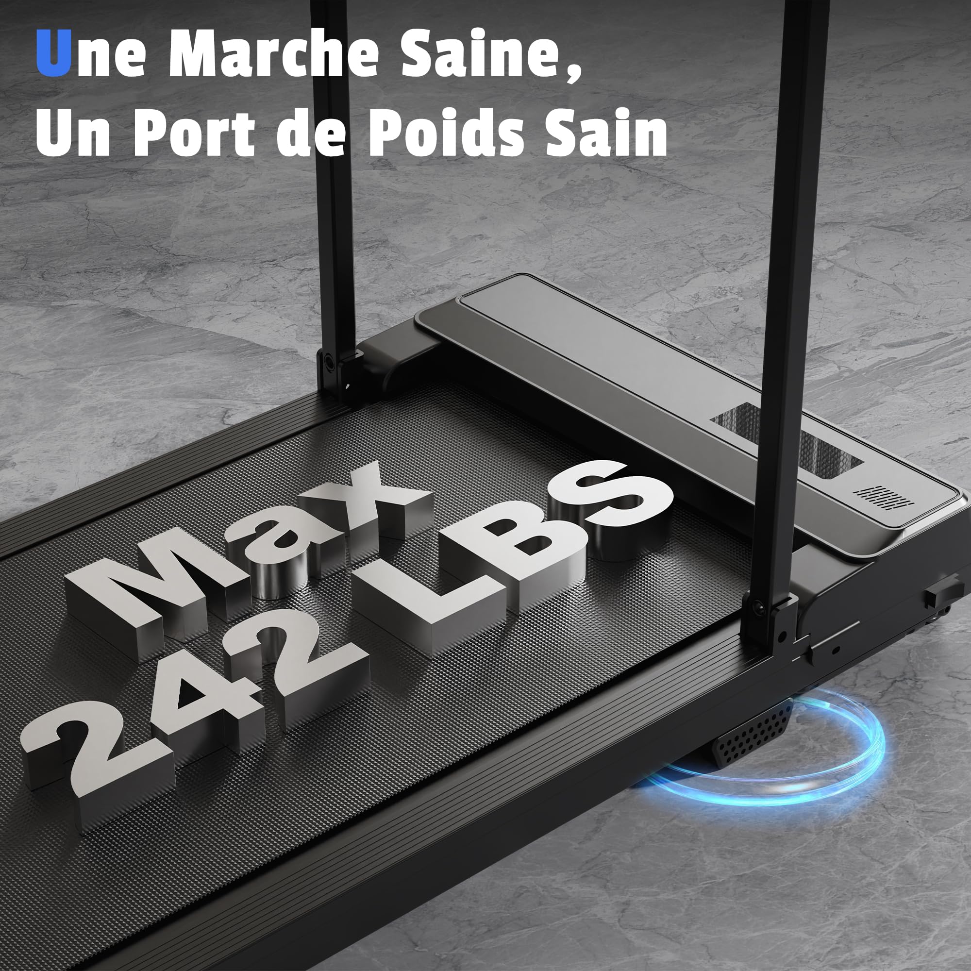 Laufband für Zuhause Walking Pad Klappbar - Treadmill for Home 6km/H, Schreibtisch Laufpad unter Dem Mini Leise mit 90° Tablet Holder, 4 in 1 LED klein Gehband laufbänder Ohne Steigung Max 110kg