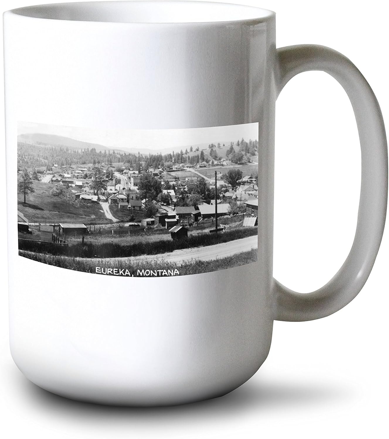 Lantern Press Eureka, Montana - General View of Town Photograph (15oz White Ceramic Mug)