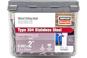 Simpson Strong Tie S6SND1 6d Cedar and Redwood Siding Nails 2-Inch 14 Gauge 304 1-Pound Stainless Steel
