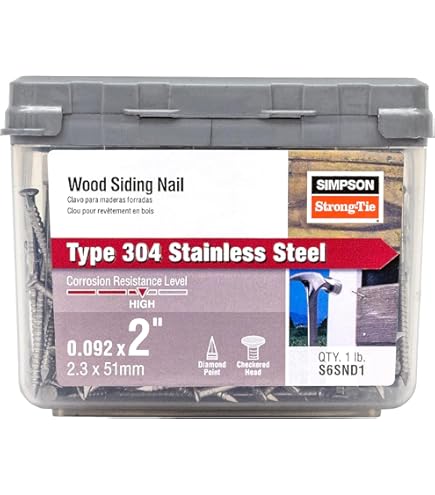 Simpson Strong-Tie S3SND1 Ring-Shank Wood Siding Nail, 1-1/4 Inch