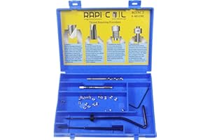 RAPI-COIL 4-40 UNC Thread Repair Helicoil Kit, HSS M2 Tap & Drill, SS 304 Wire Inserts - Made in India