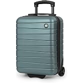 New York XPress 16" Carry-On Suitcase,2 Wheels,Hardshell Suitcase,NO LOCK | Underseat Carry On Luggage,Scratch-Resistant,Zipper Keyhole,Lightweight Travel Suitcase for Men/Women(16in-Gree)