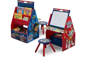 Delta Children Deluxe Kids Art Easel Desk Stool Toy Table Organizer, Nick Jr. PAW Patrol
