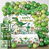 238Pcs Dinosaur Birthday Decorations Serve 20, Dinosaur Party Decorations Include Balloon Garland Arch, Plates, Tablecloth, Cake Topper, Backdrop, for Dinosaur Themed Birthday