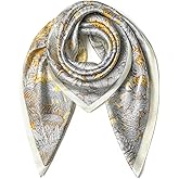 SHIROUYU 100% Pure Mulberry Silk Scarf 35" Large Square Lightweight Headscarf –Women’s Hair Wraps The shawl-With Gift Packed