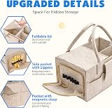 Maliton Nappy Caddy Newborn Essentials, Sturdy Portable Diaper Organizer Brown view 4