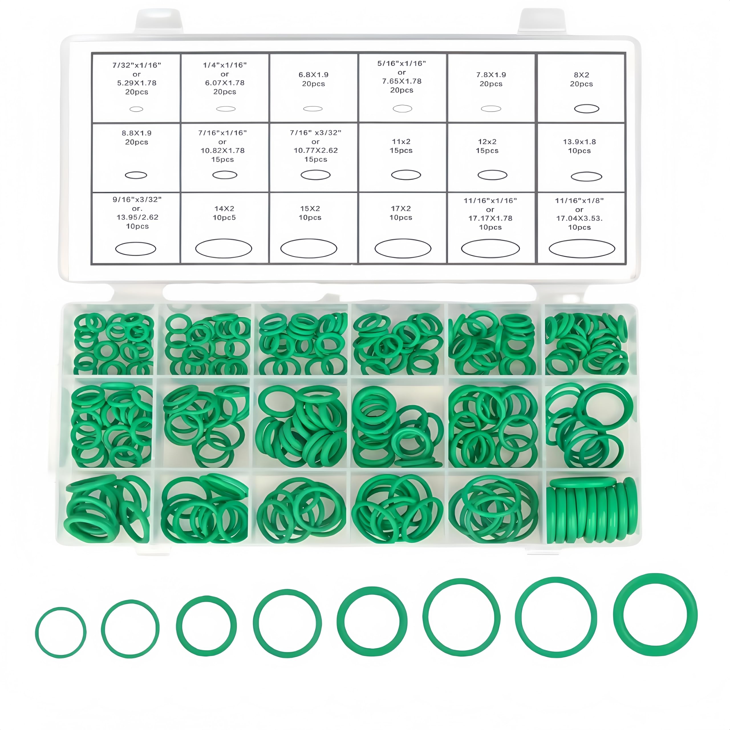 Photo 1 of 270 Pcs Car Air Conditioning O Ring Kit, Seal Rubber O-Rings Assortment O-Ring Assortment Set for Car Repair, Plumbing, Air or Gas Connections