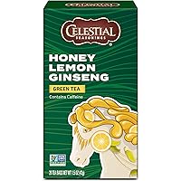 Celestial Seasonings Green Tea, Honey Lemon Ginseng, Contains Caffeine, 20 Tea Bags (Pack of 6)