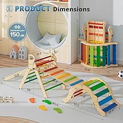 BlueWood 10-in-1 Pikler Triangle Set, Toddler