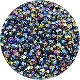 Mulutoo 1000 Pcs 6MM AB Color Crystal Acrylic Beads Round Faceted Crystal Plastic Bead Spacer Beads for Jewelry Making, Bracelets Necklaces Earrings Wind Chimes Suncatchers(406 - Black AB)
