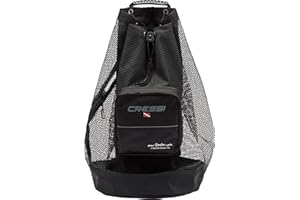 Cressi Heavy Duty Mesh Backpack 90 liters Capacity for Scuba Diving, Water Sport Gear - Roatan: Designed in Italy, Black, UB9