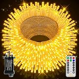 Ollny 50m 500 LED Outdoor Christmas Tree Lights Warm White with Remote