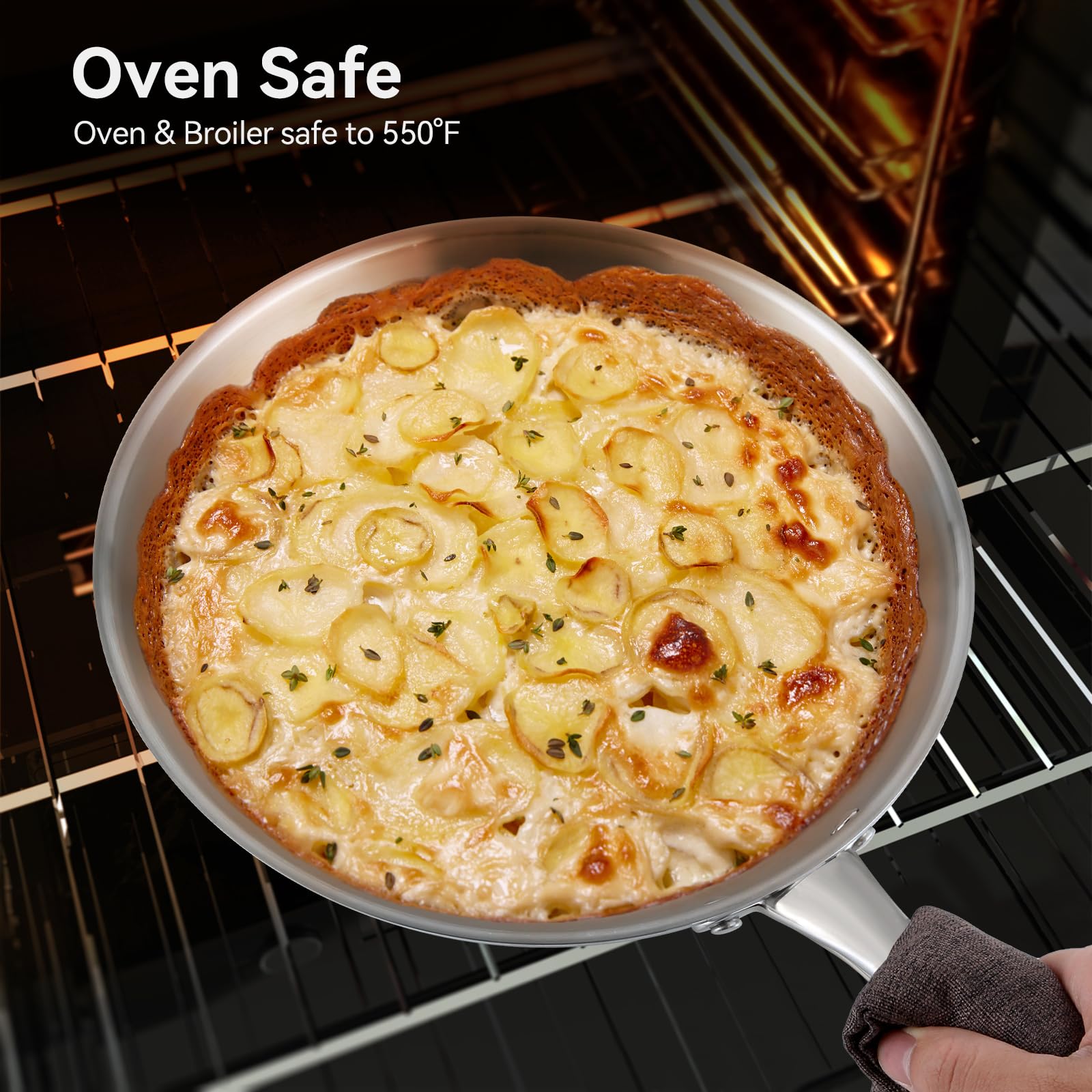 Duxtop Whole-Clad Tri-Ply Stainless Steel Induction Cookware Set, 9PC Kitchen Pots and Pans Set