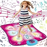 SUNLIN Dance Mat - Dance Mixer Rhythm Step Play Mat - Dance Game Toy Gift for Kids Girls Boys - Dance Pad with LED Lights, Ad