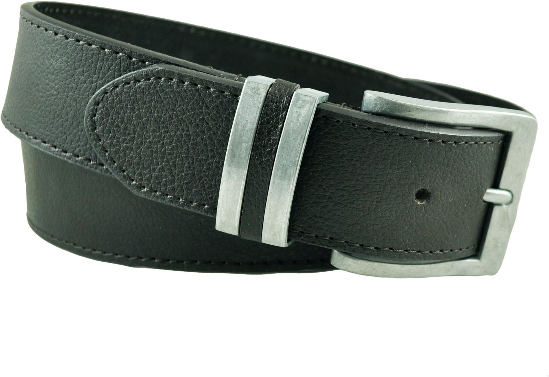 Black PU Bonded Leather Men's Jeans Belt