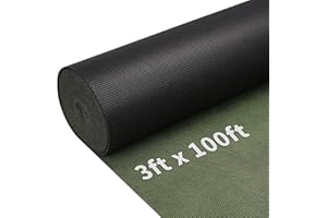 ENONGARDEN 3x100ft Non-Woven Weed Barrier Landscape Fabric, 5.8oz Heavy-Duty Garden Ground Cover Weed Control Mat, Weed Block