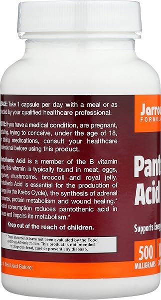 JARROW FORMULAS, PANTOTHENIC ACID B5, 100 CAPS