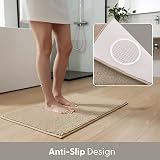 KEPLIN Non-Slip Microfibre Bath Mat 40x60cm Beige Soft Plush view 5