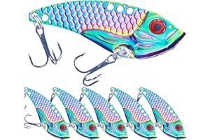 LURESMEOW Fishing Lures Blade Bait for Bass Walleye Trout for Freshwater Saltwater Metal Hard Blade Baits Fishing Blade Lure Spoons 5PCS with Box