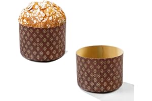 Pastry Chef's Boutique Deluxe Corrugated Panettone Paper Pan Mold - Small - 500gr - 5-1/4" x 3-3/4"- Pack of 6