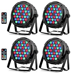 36LEDs RGB Par Lights 4 Pack - 36W LED Par Can