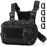 AUMENTAR Tactical EDC Chest Bag Utility Molle Chest Rig Pouch with CCW Compartment Adjustable Strap Outdoor Chest Pack
