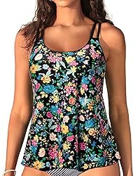 Womens Flowy Tankini Tops Only - Modest Bathing