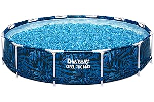 Bestway: Steel Pro MAX - Round Swimming Pool Set - 12' x 30" Tropical - Above Ground, Tritech Construction, Filter Pump, Steel Frame, Click-Assembly