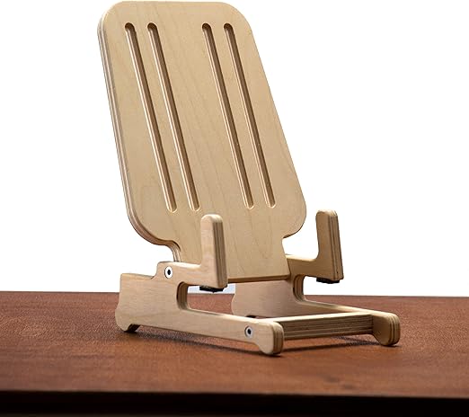 Miawtro Buchständer Holz - Klappbar & Höhenverstellbar Für Bücher & Laptop | 360° Drehbar