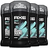 AXE Apollo Deodorant Stick 4 Count For Long Lasting Odor Protection, Sage And Cedarwood Men's Deo, Aluminum Free 3oz