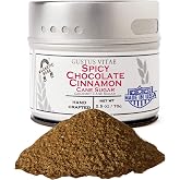 Gustus Vitae | Spicy Chocolate Cinnamon Cane Sugar | Coffee &amp; Baking Sugar | Natural Ingredients | Premium Sugar &amp; Spices | No Filler | Non GMO | Holiday | Made in USA | Magnetic Tin | Small Batch