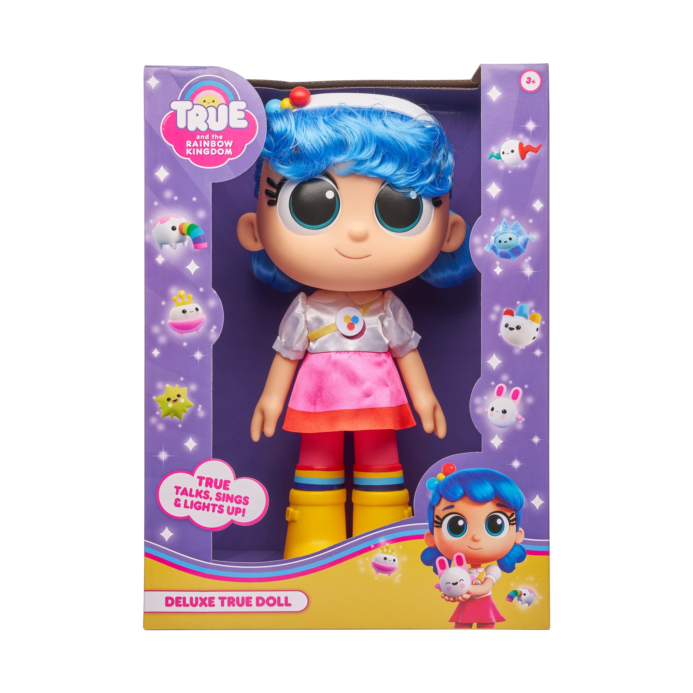 True and The Rainbow Kingdom Talking and Singing Doll with LED Lights and Sounds - True 30cm Cute Colourful Doll - Night Light Plush Cuddly Toy - Ages 3+