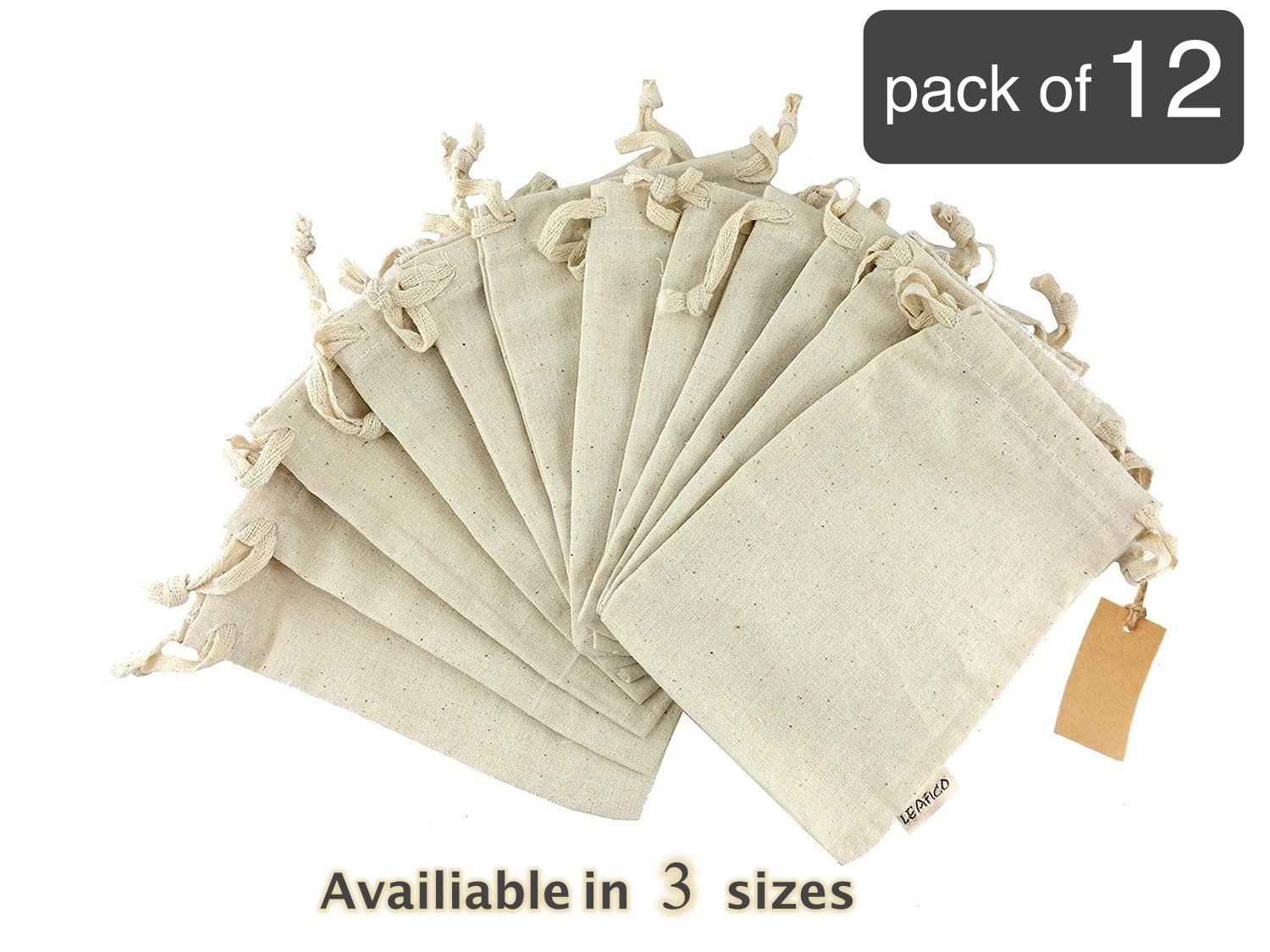 Organic Cotton Reusable Produce Bags Biodegradable EcoFriendly Bulk Bin Bags