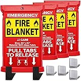 JJ CARE Fire Blanket – 4 Packs with Hooks