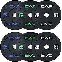 CAP Barbell 2-Inch Olympic Bumper Plate Weight Set | 100-370 lbs | Multiple Options