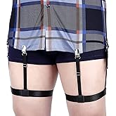 Kedofe Men Shirt Stays Adjustable Elastic Shirt Garter Shirts Holder with Non-slip Locking Clamps for Police Military